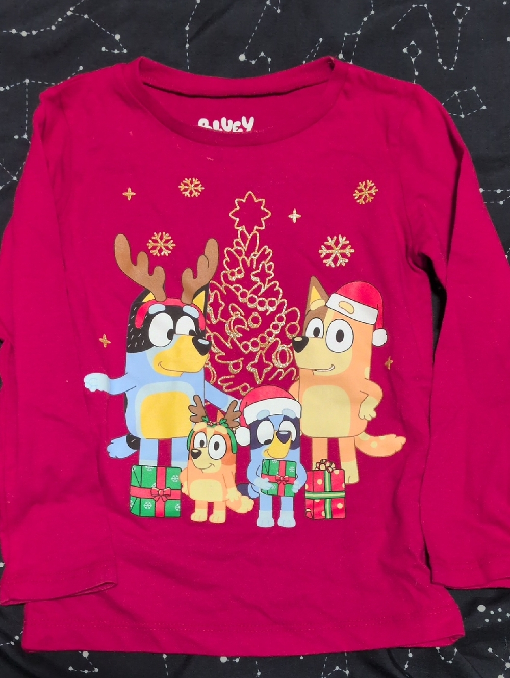 Kids' Holiday Graphic bluey Long-Sleeve Shirt - Red